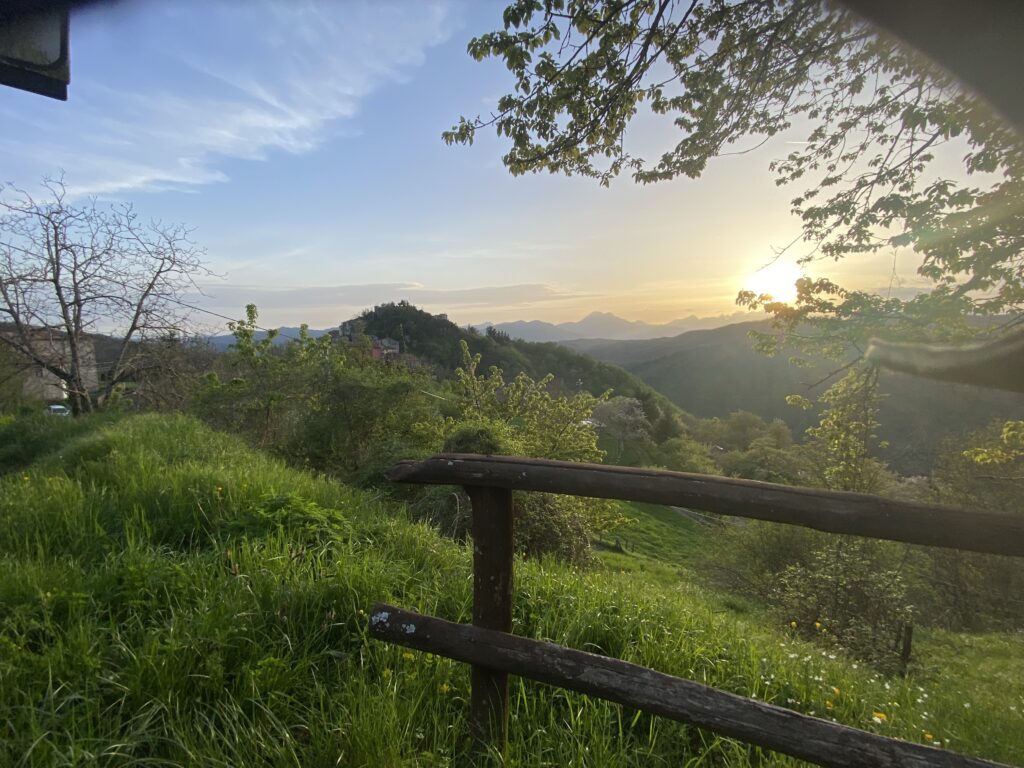 sunset over the forest near montefegatesi