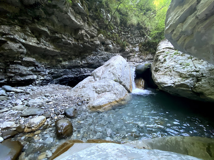 orrido di botr a natural canyon in tuscany italy water surrounded by rocks